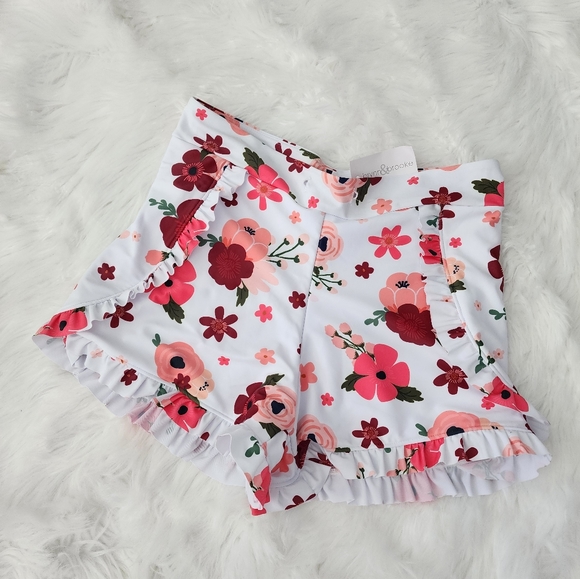 Brynn & Brooke Floral Swim Shorts Size Medium. Missing waist tie. New. - Picture 1 of 7